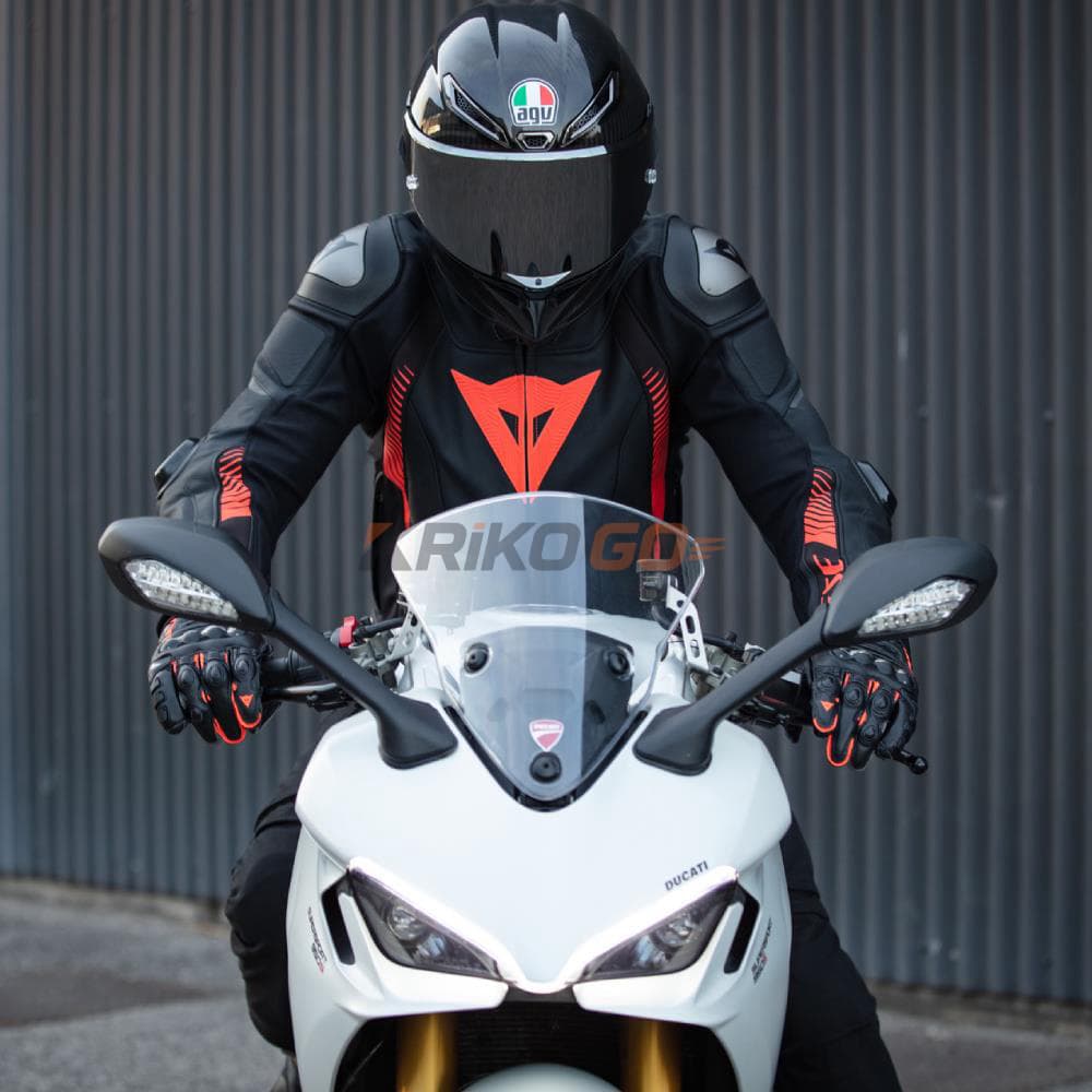 Dainese Dainese Super Speed 4 Black Matt Fluo Red Deri Ceket