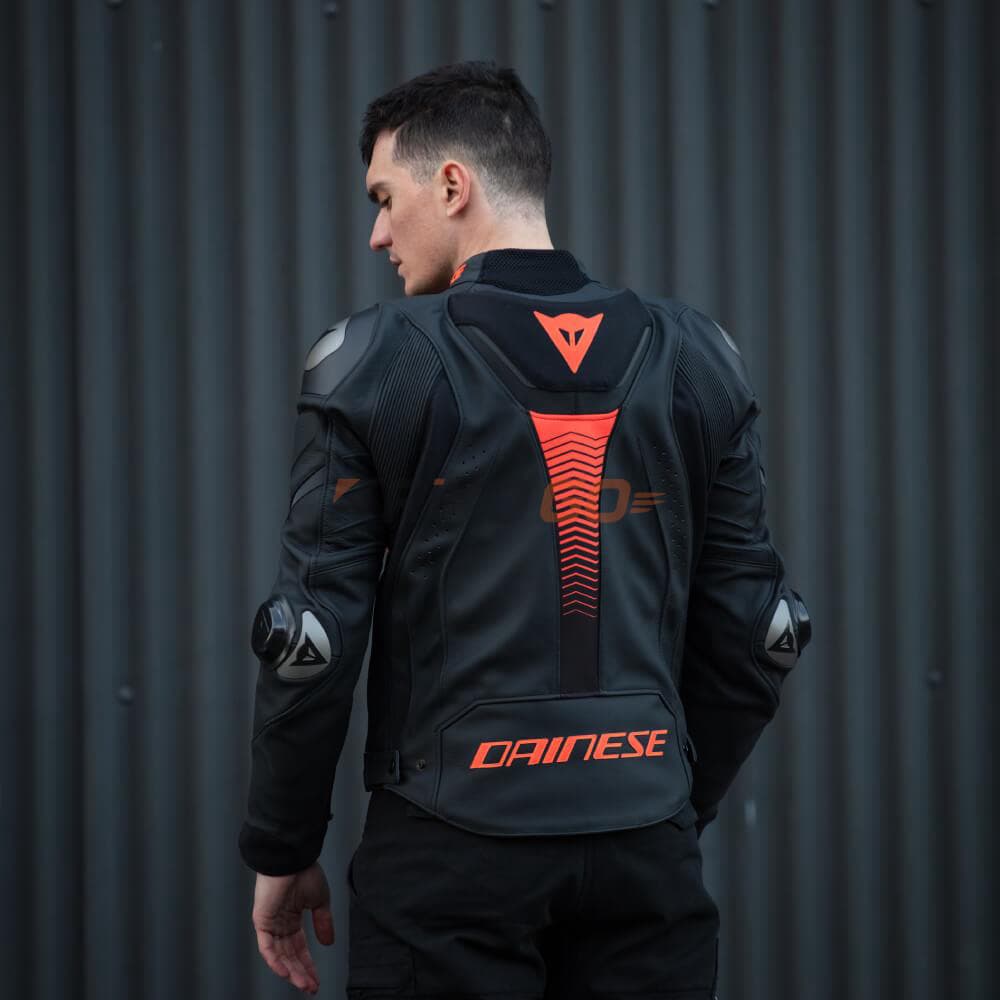Dainese Dainese Super Speed 4 Black Matt Fluo Red Deri Ceket