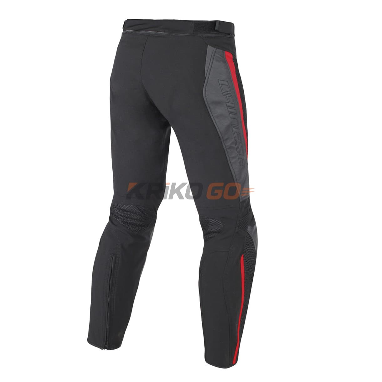 Dainese Dainese Mig Deri-Tekstil Pantolon Black Red Lava
