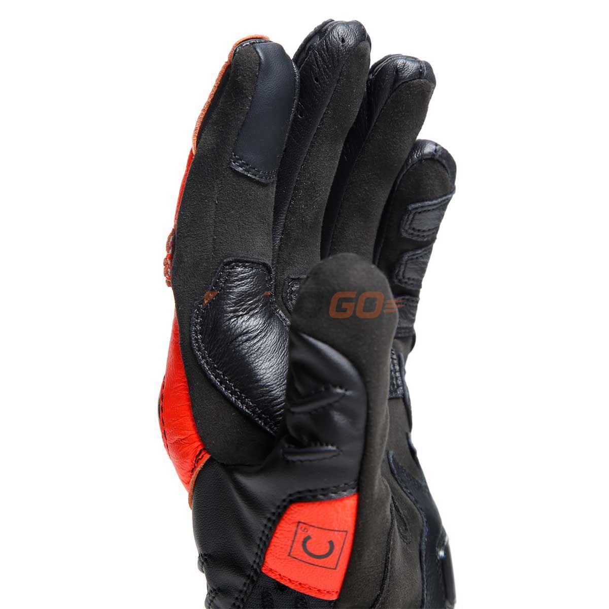Dainese Dainese Carbon 4 Short Black Fluo Red Deri Eldiven