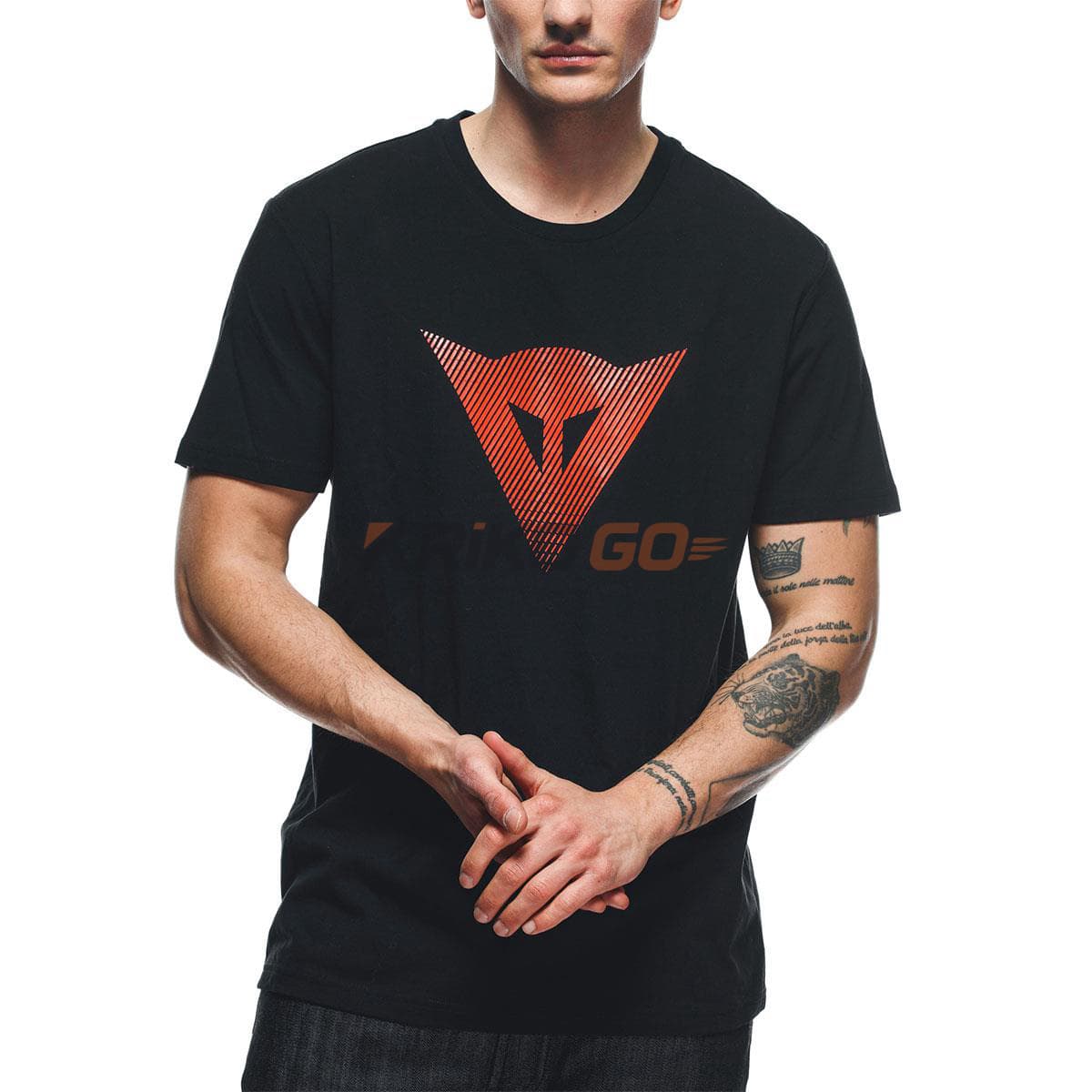 Dainese Dainese Black Fuo Red Logolu T-Shirt