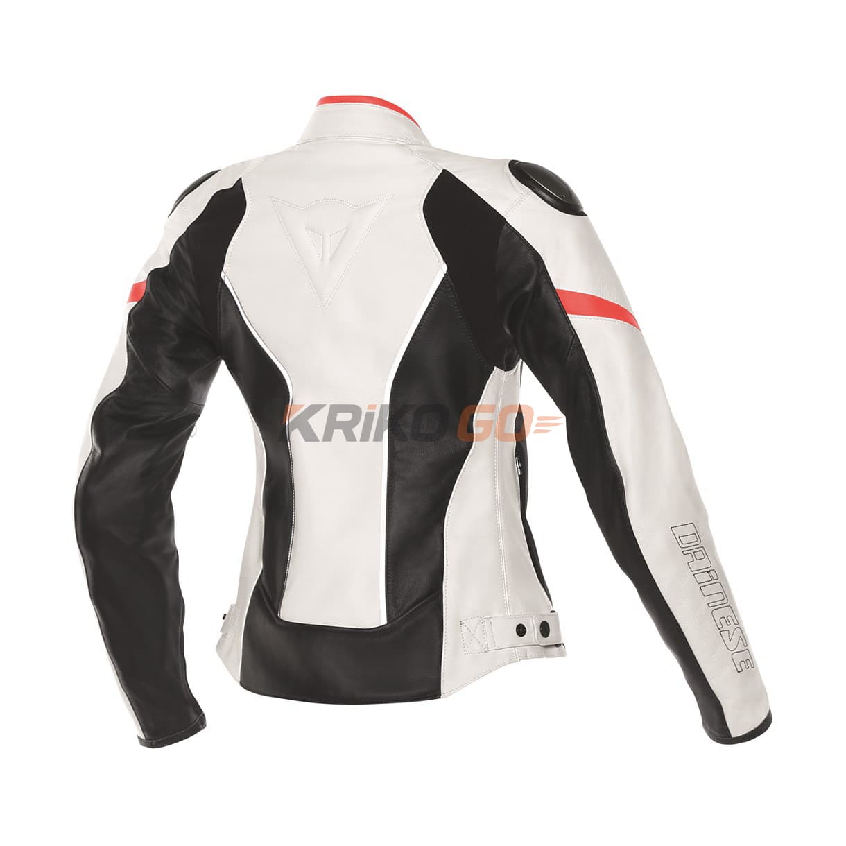 Dainese Dainese G.Racing D1 Pelle White Black Fluo Red Kadın Deri Mont