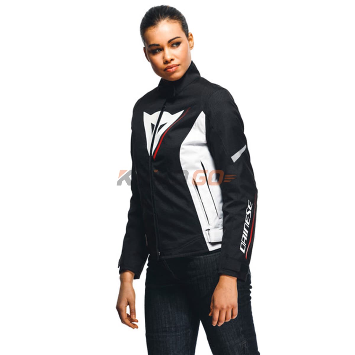 Dainese Veloce Black White Lava Red Lady D-Dry Mont