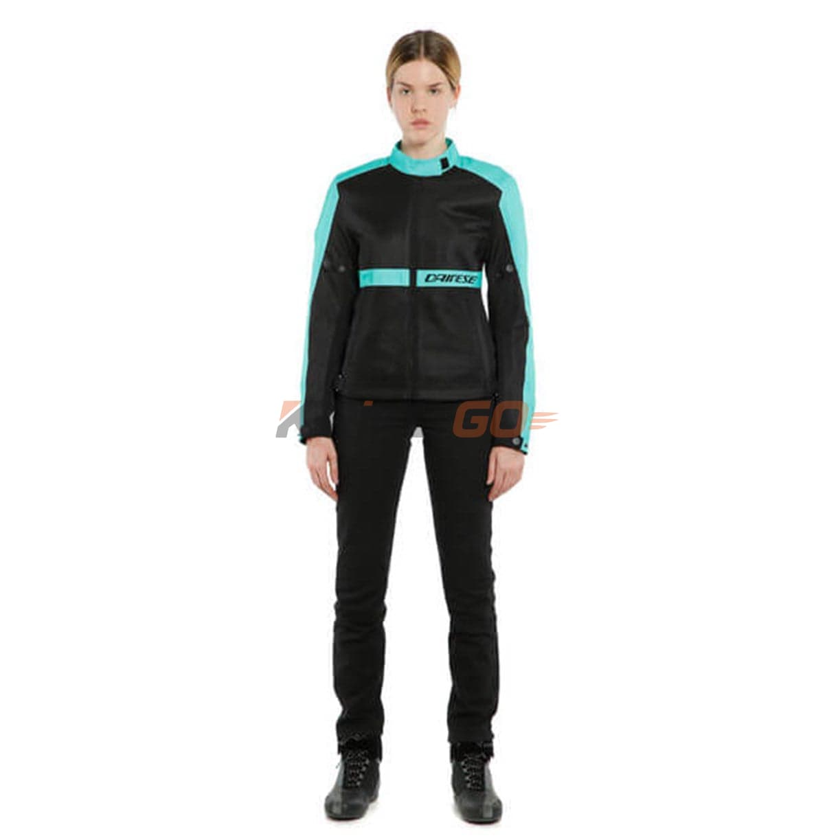 Dainese Danese Ribelle Air Black Acqua Green Kadın Tekstil Mont