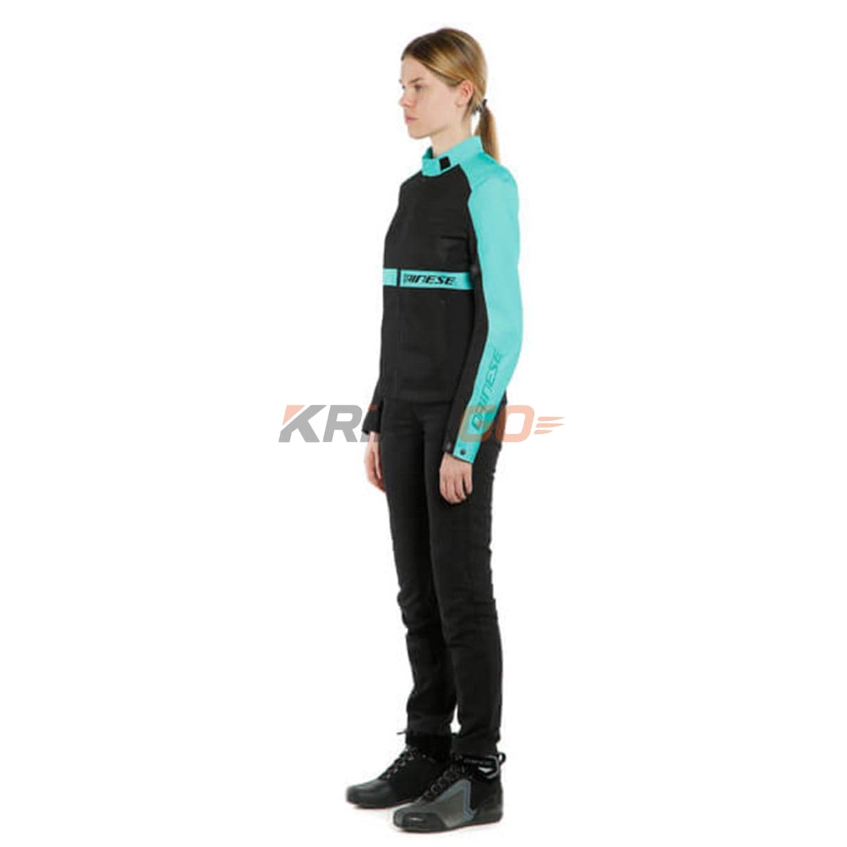 Dainese Danese Ribelle Air Black Acqua Green Kadın Tekstil Mont