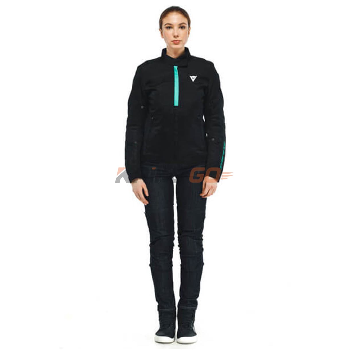 Dainese Dainese Risoluta Air Black Acqua Green Kadın Tekstil Mont