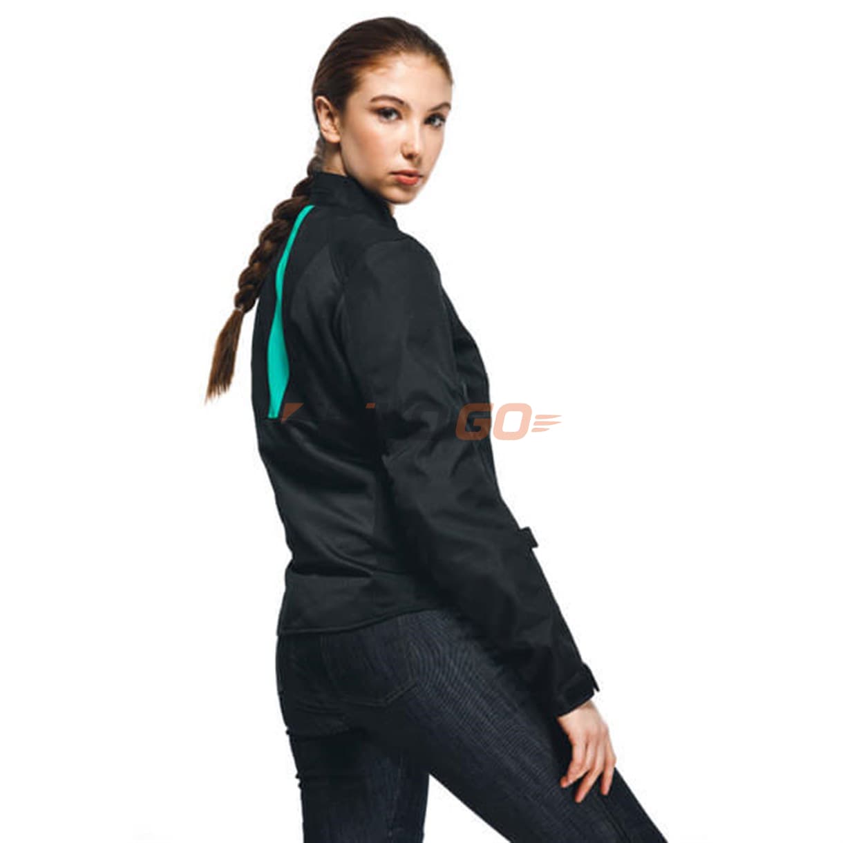 Dainese Dainese Risoluta Air Black Acqua Green Kadın Tekstil Mont