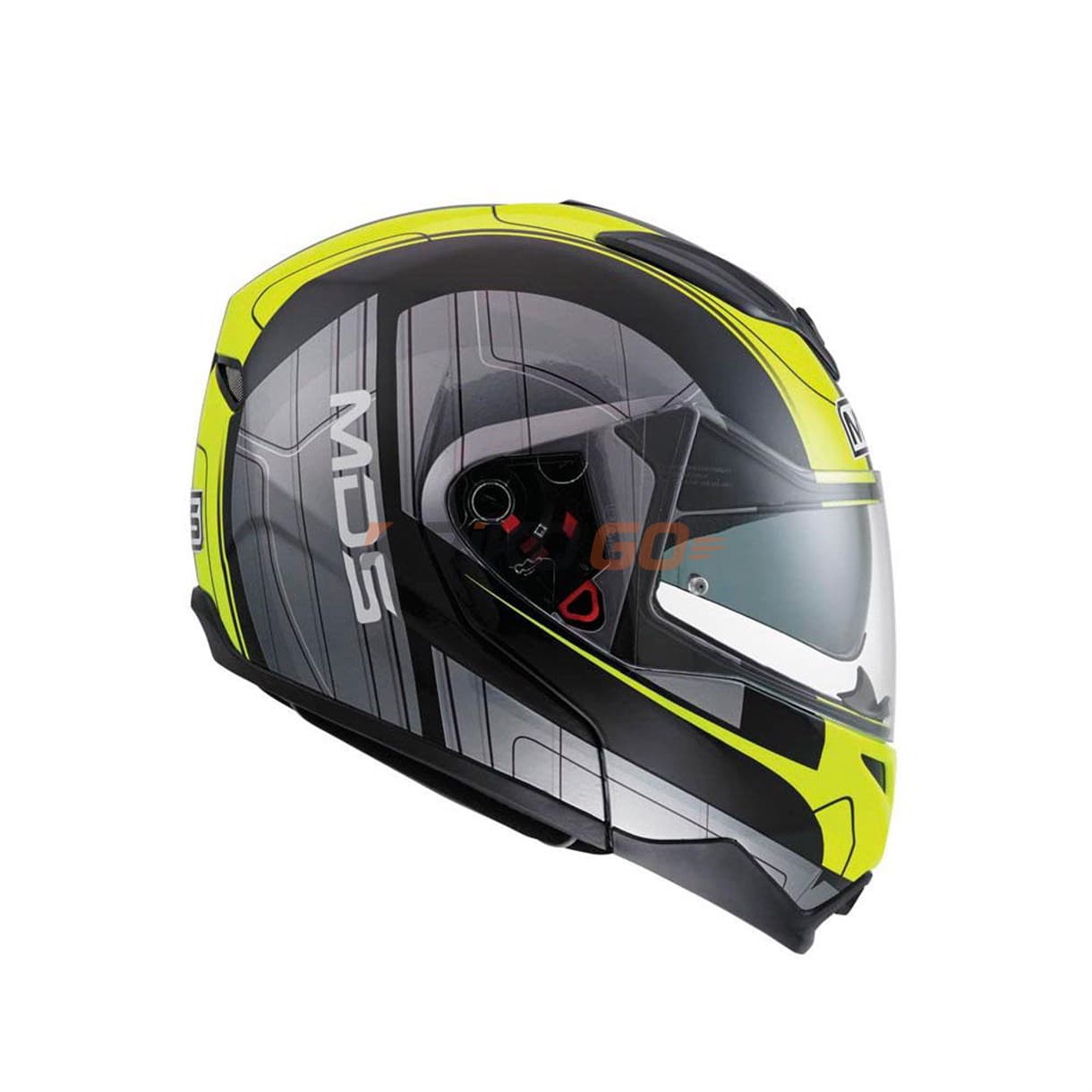 Mds Mds MD200 Goreme Black Yellow Çene Açılır Kask
