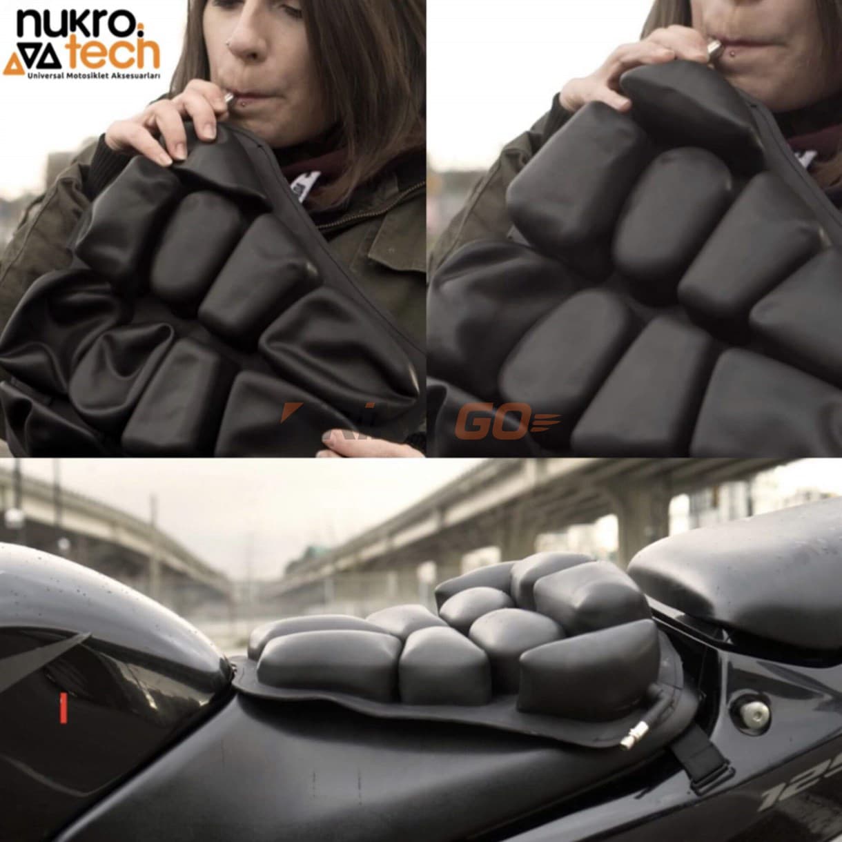 Nukrotech Nukrotech Nukro-M Hava Destekli Motosiklet Sele Minderi