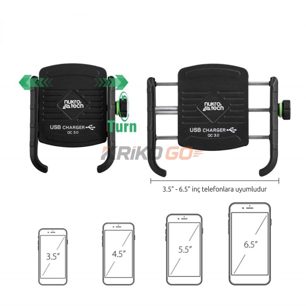 Nukrotech Nukrotech MR USB li Motosiklet Telefon Tutucu