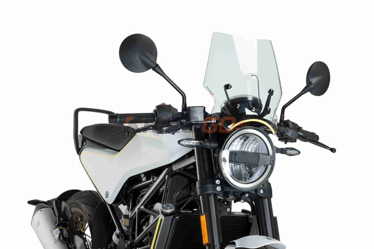 Puig 9702W Husqvarna Svartpilen / Vitpile Rüzgar Siperlik - Şeffaf