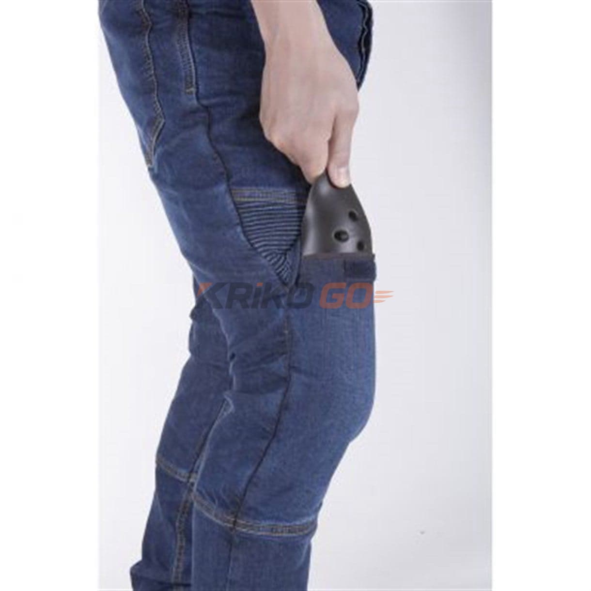 Motobike Motobike Jeans 6005 Diz Körüklü Lacivert Aramid Korumalı Motosiklet Kot Pantolon