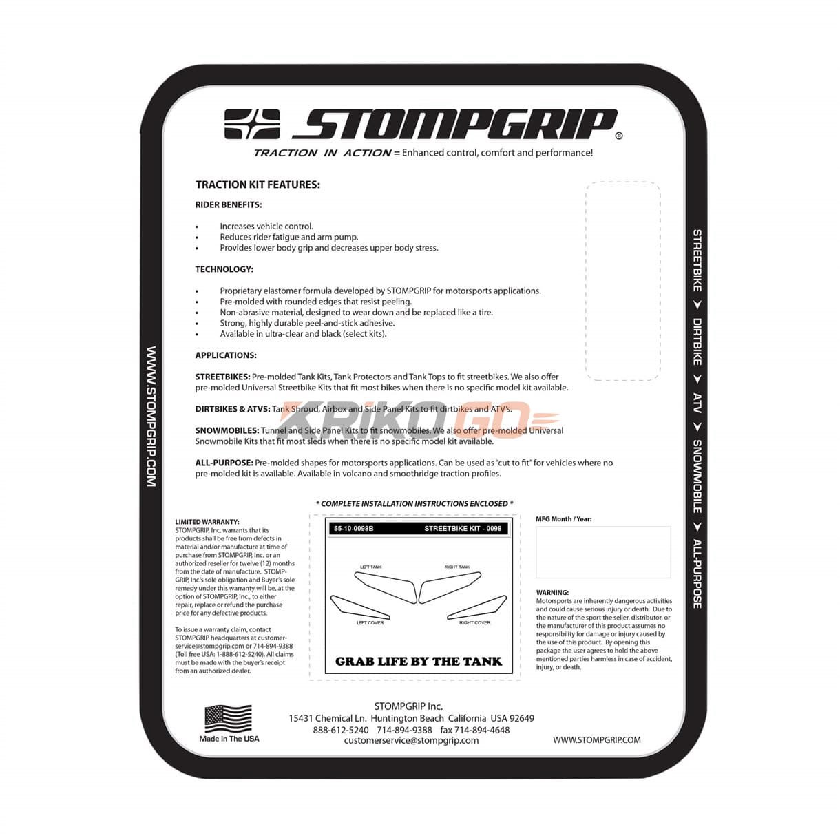 Stompgrip Stompgrip Yamaha Mt-07 (15-17) Siyah Depo Pad