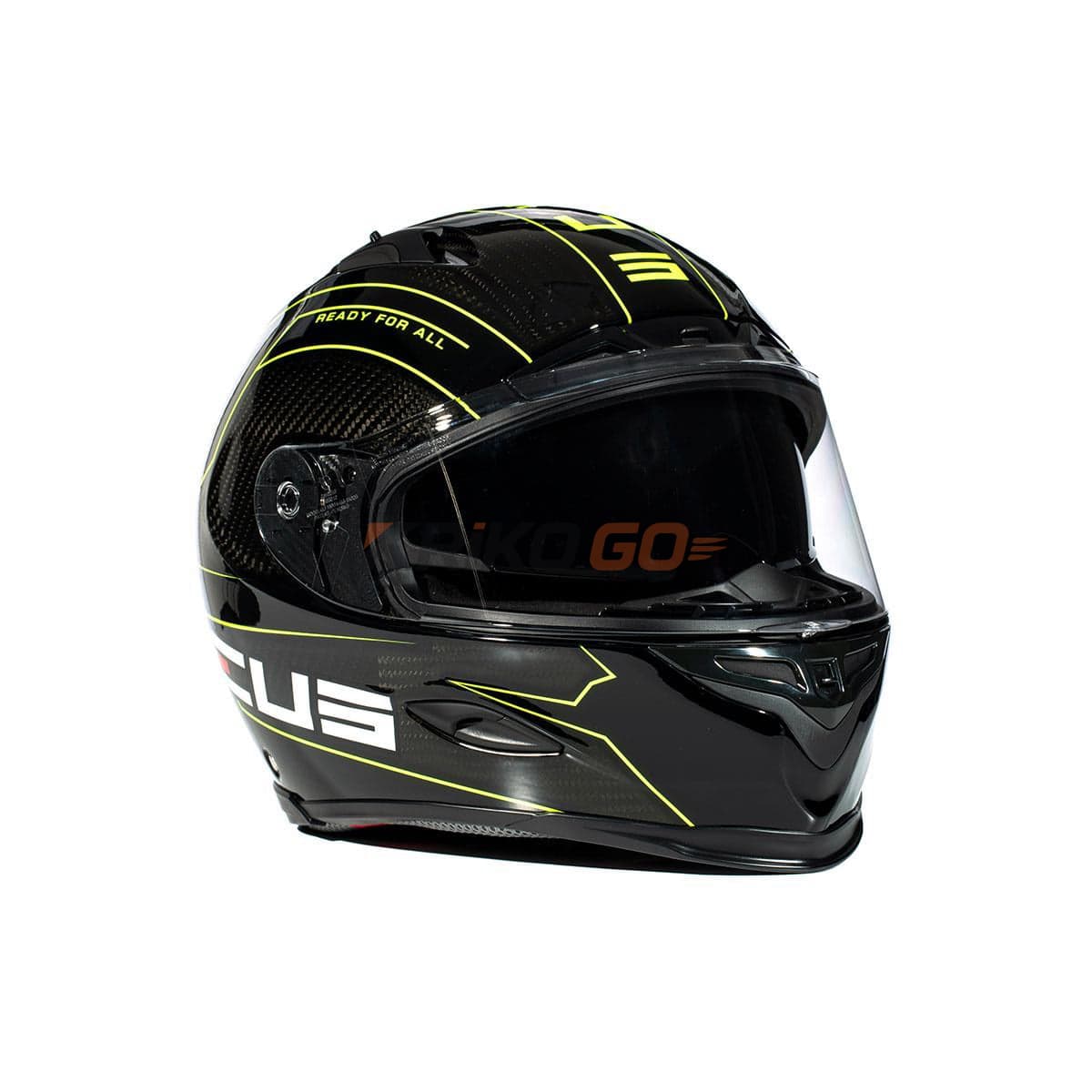 Zeus ZS-1800B Gloss Carbon AM8 Fluo Yellow Kapalı Kask