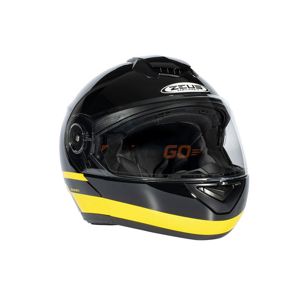 Zeus ZS-3050 BE6 Black Yellow Çene Açılır Kask