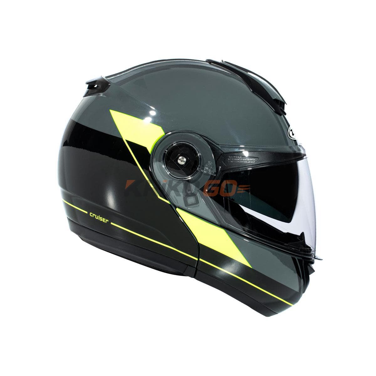 Zeus Zeus ZS-3050 BE7 Grey Fluo Yellow Çene Açılır Kask