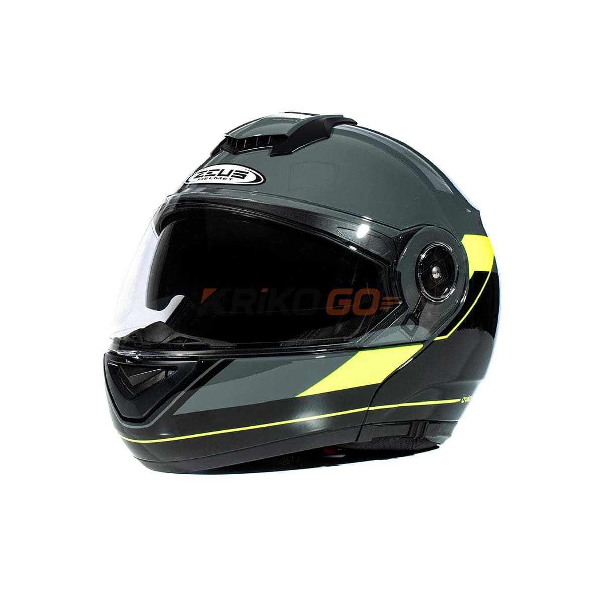Zeus Zeus ZS-3050 BE7 Grey Fluo Yellow Çene Açılır Kask