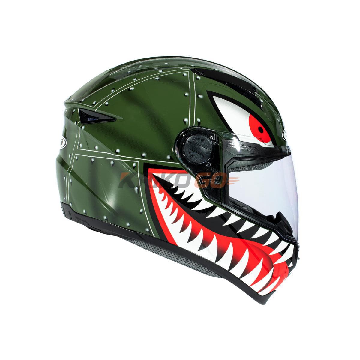 Zeus ZS-811A AL38 Green Silver Kapalı Kask