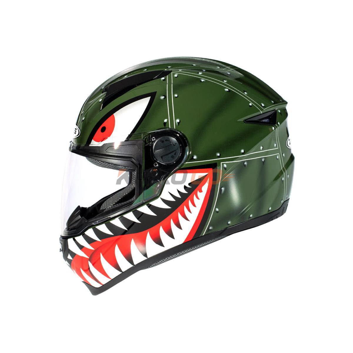 Zeus Zeus ZS-811A AL38 Green Silver Kapalı Kask
