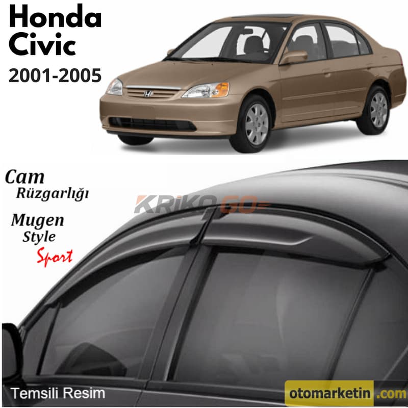 Honda Civic Sedan Uyumlu Cam Rüzgarlığı 2001-2005