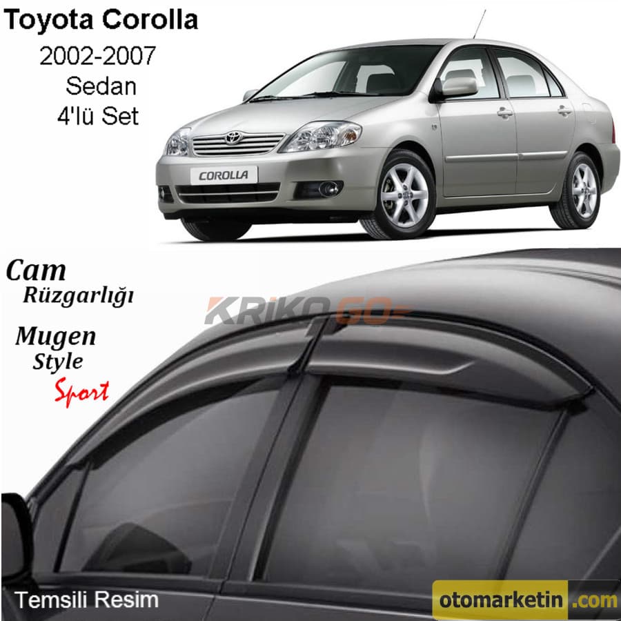Toyota Corolla Sedan Mugen Cam Rüzgarlığı 2002-2007