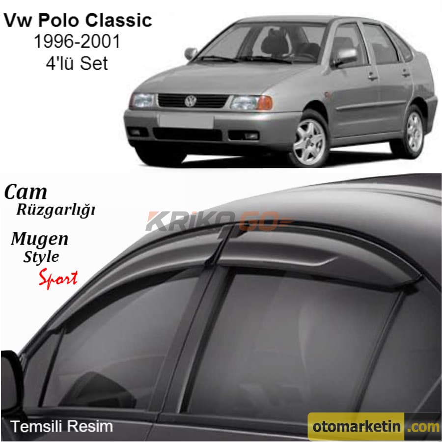 Volkswagen Polo Classic Sedan Mugen Cam Rüzgarlığı 96-01