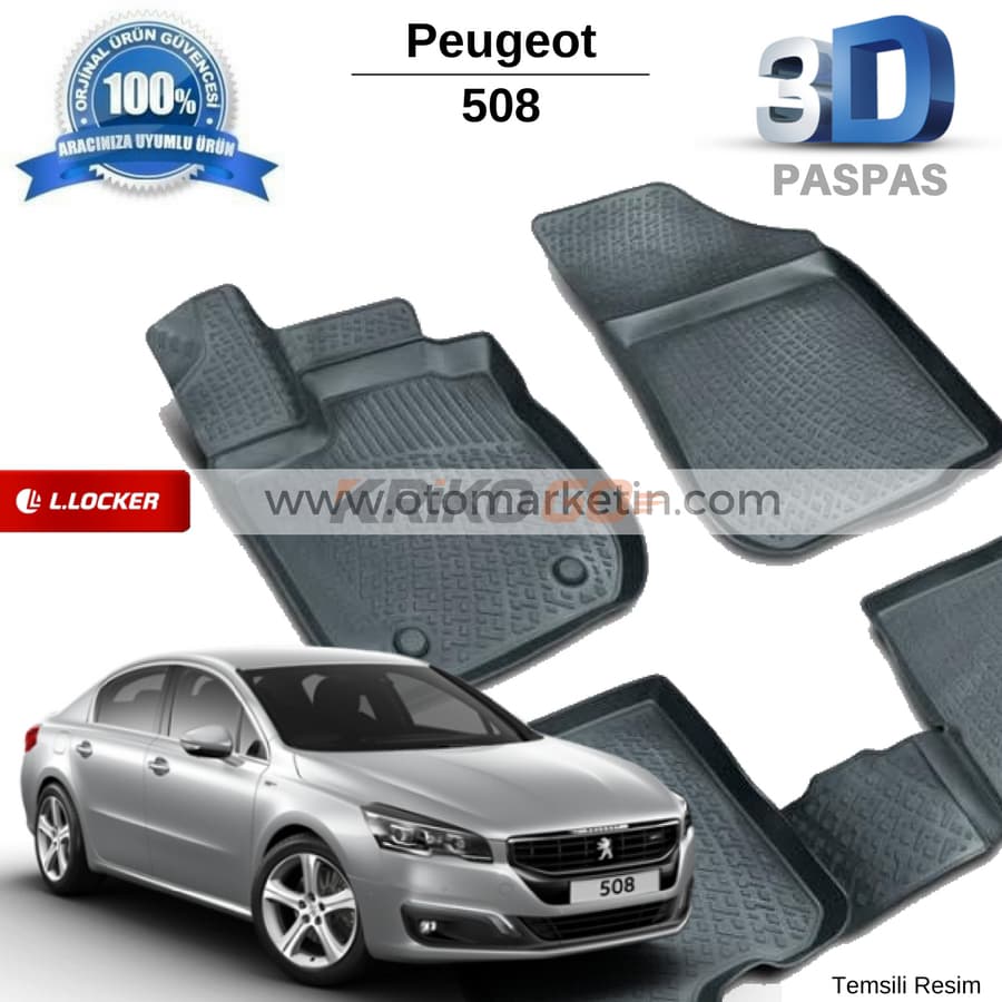 Peugeot 508 3D Havuzlu Paspas 2010-2018
