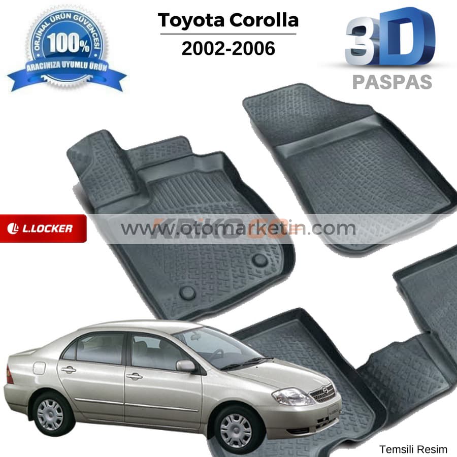 Toyota Corolla 3D Havuzlu Paspas 2002-2006