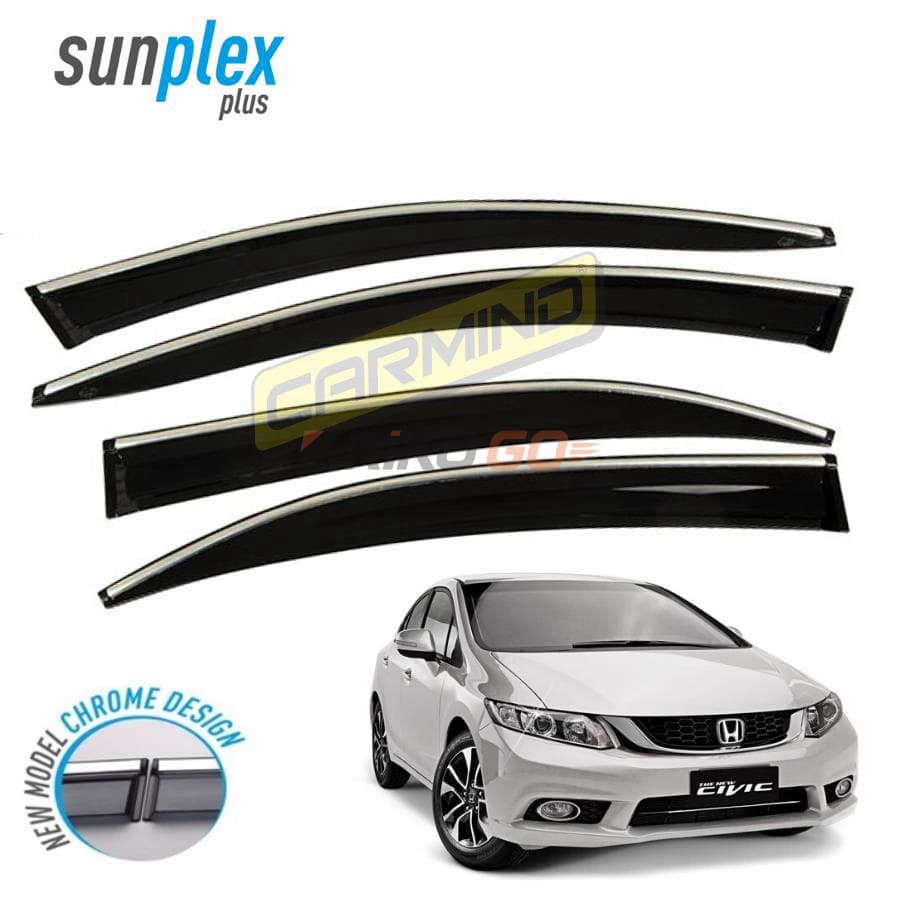 Honda Civic FB7 Uyumlu Krom Çıtalı Cam Rüzgarlığı 2012-2016