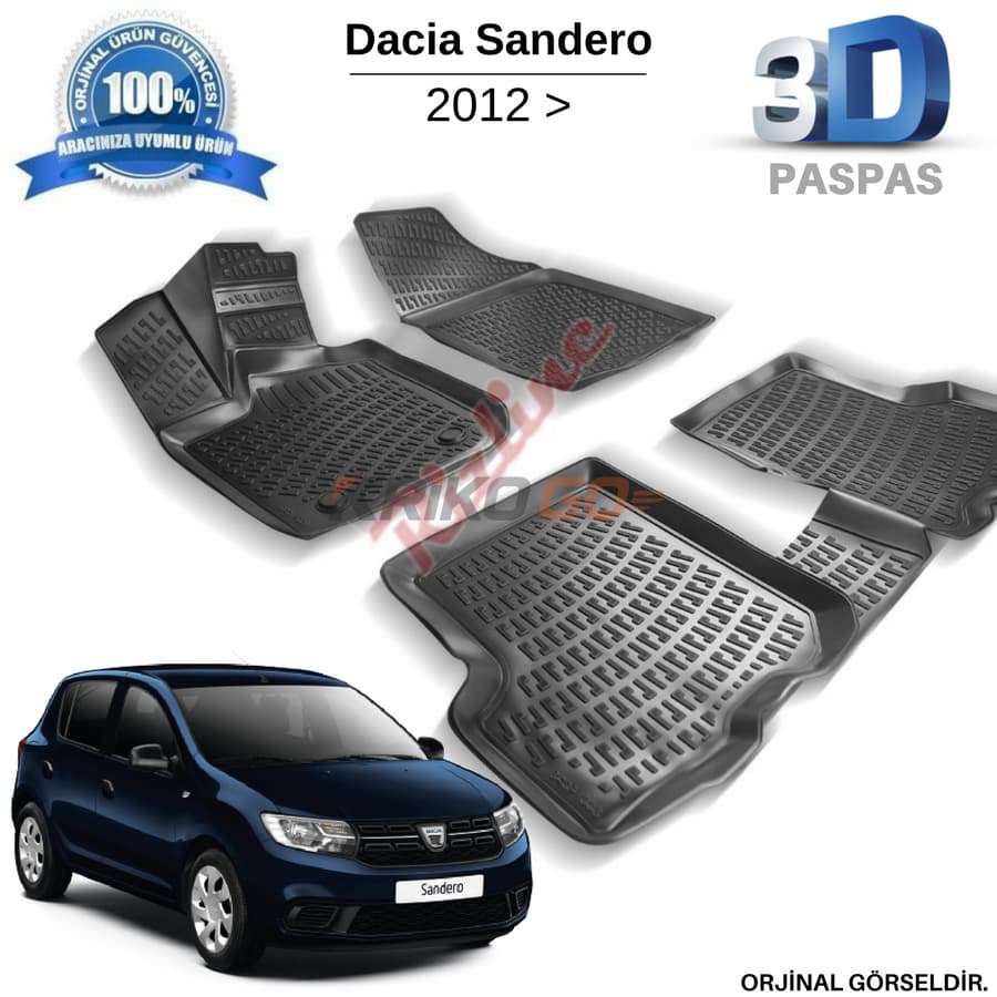 Dacia Sandero 3D Havuzlu Paspas 2012-2020