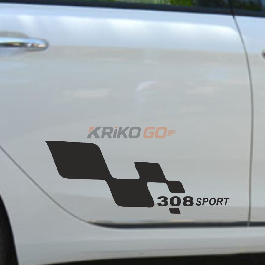 Peugeot 308 Yan Sport Oto Sticker Sağ Sol 2 Adet