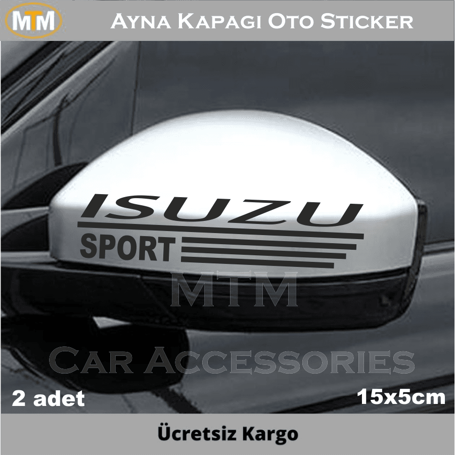 Isuzu Ayna Kapağı Oto Sticker (2 Adet)