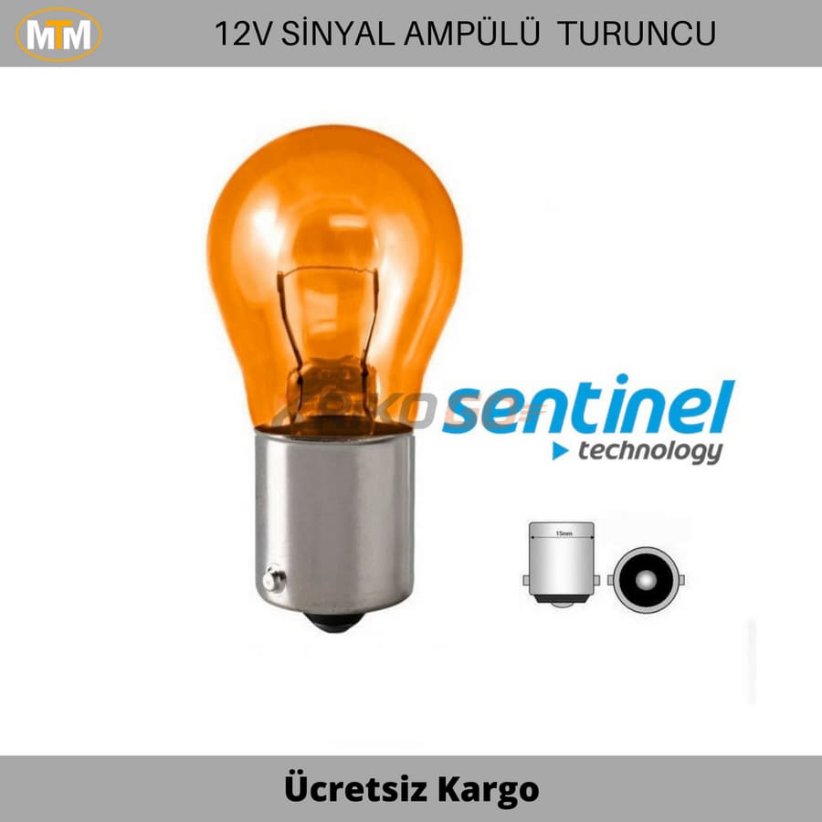 P21W 93 12V Tek Duy Stop Sinyal Ampülü Turuncu