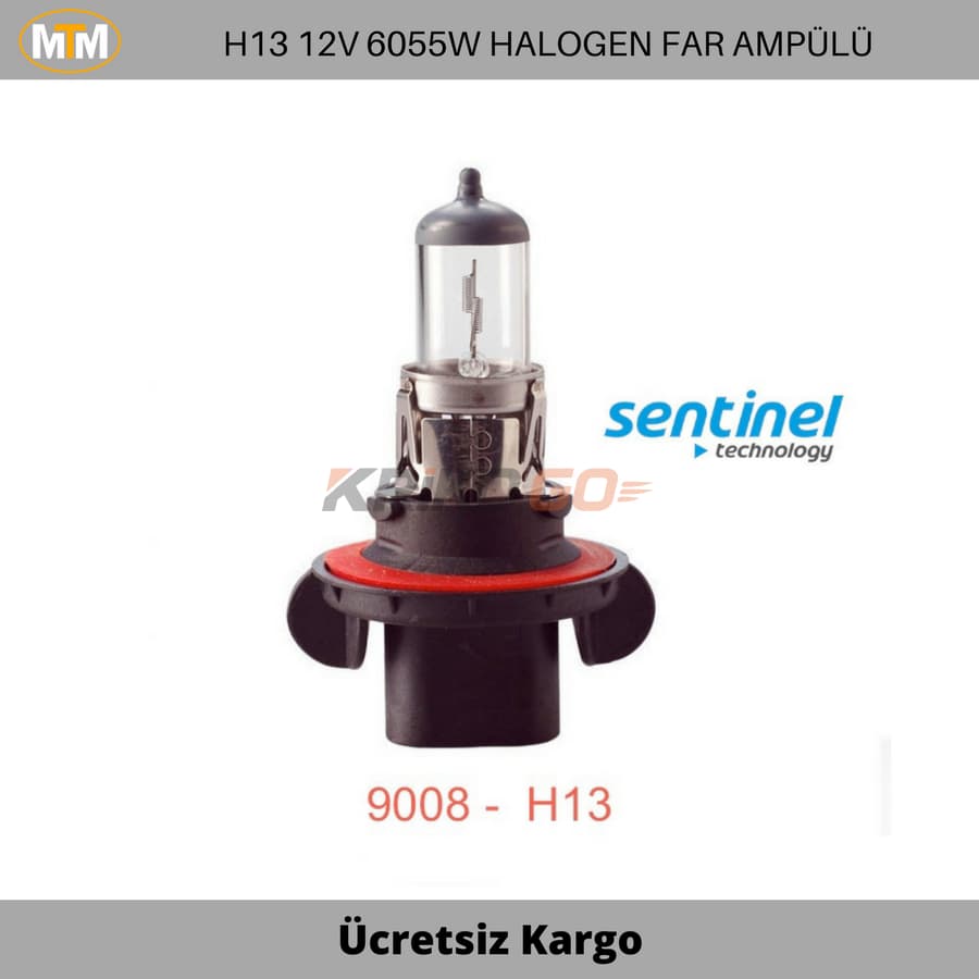 Sentinel H13 Halogen Far ve Sis Ampülü 12V 60-55W