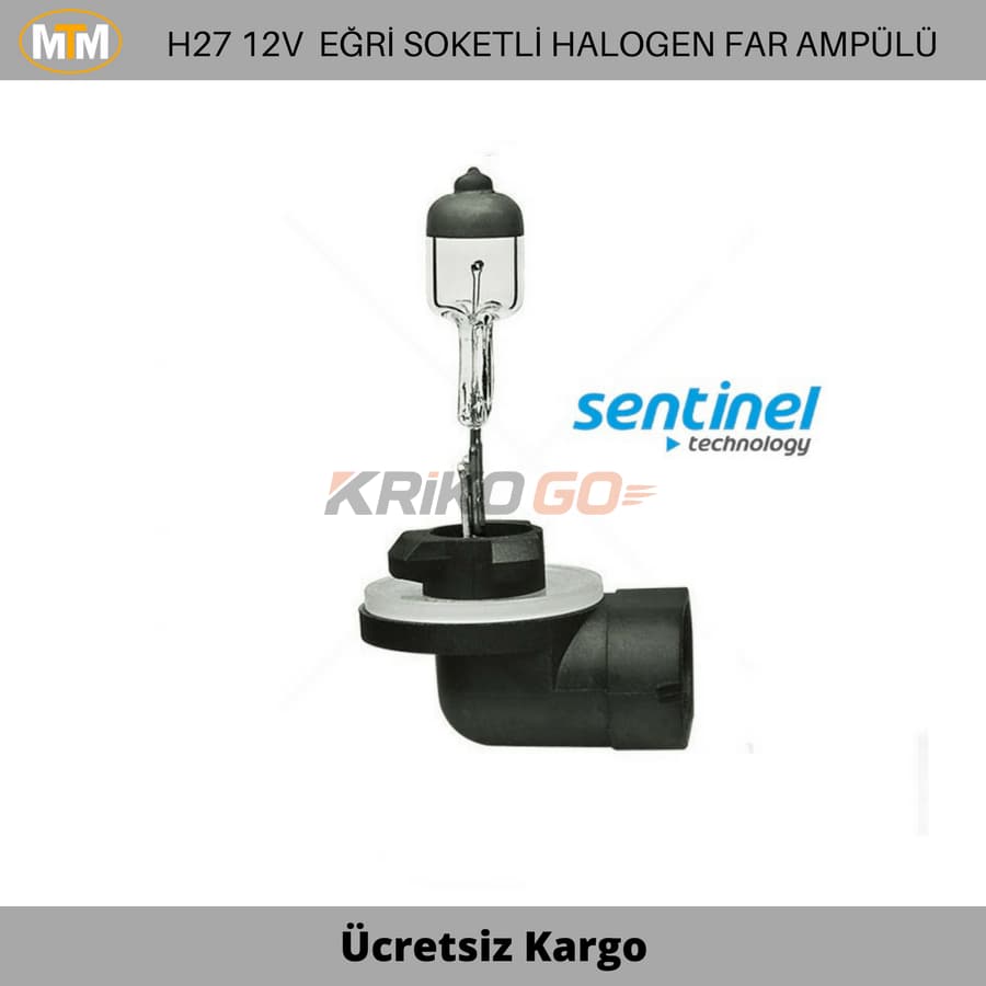 H27 Eğri Soketli Halogen Far ve Sis Ampülü 12V