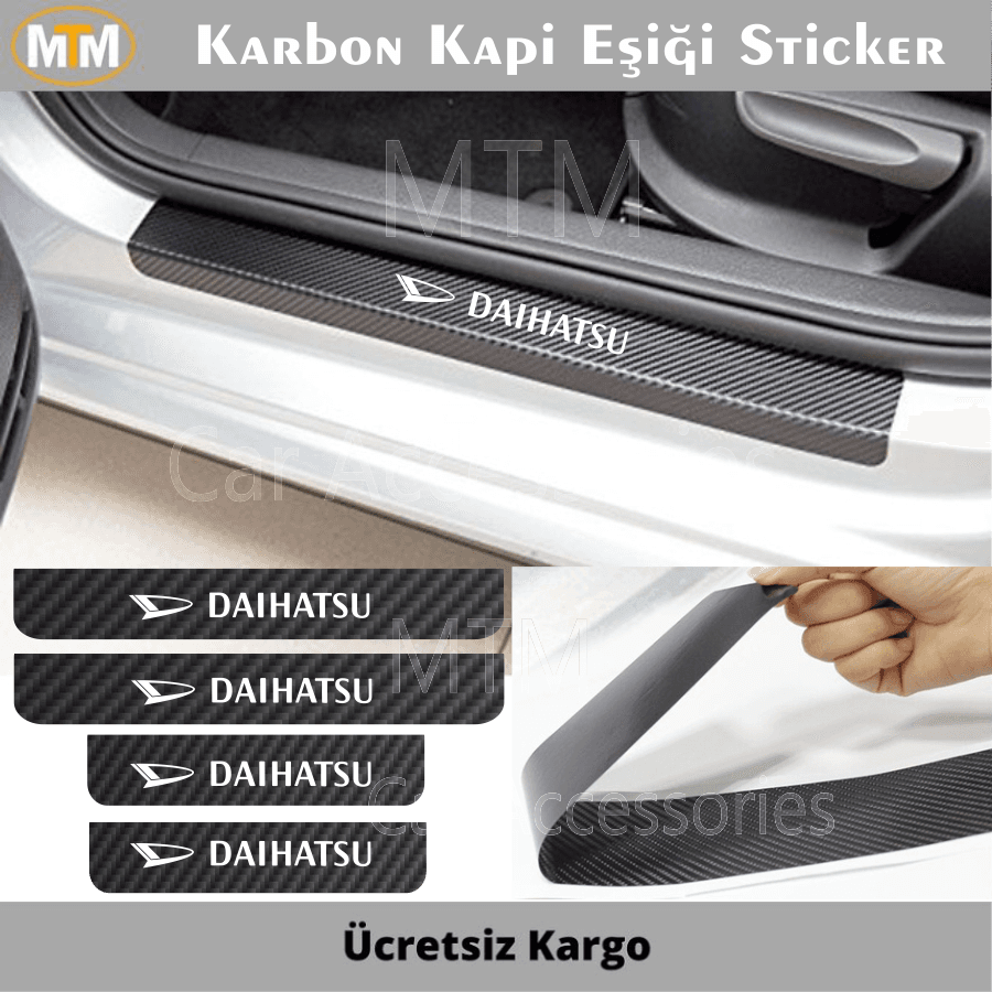 Daihatsu Karbon Kapı Eşiği Sticker (4 Adet)