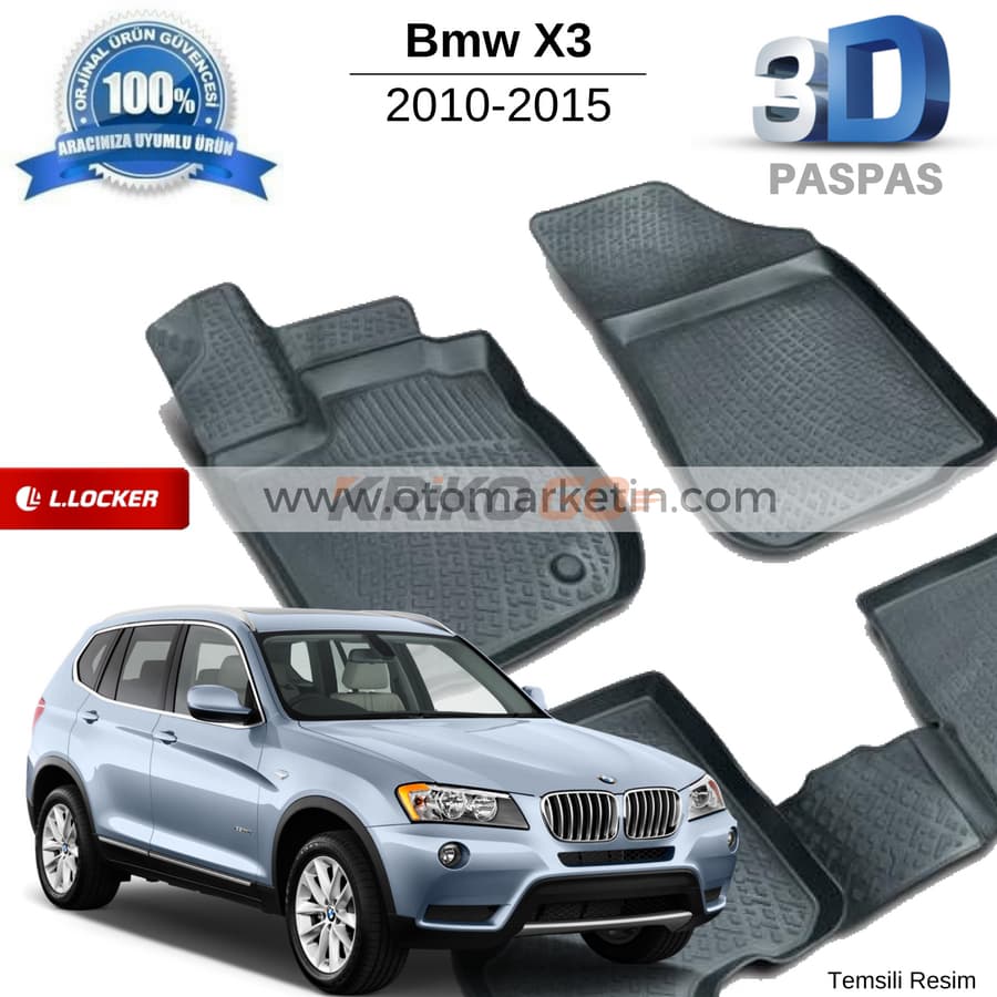 Bmw X3 3D Havuzlu Paspas 2010-2015