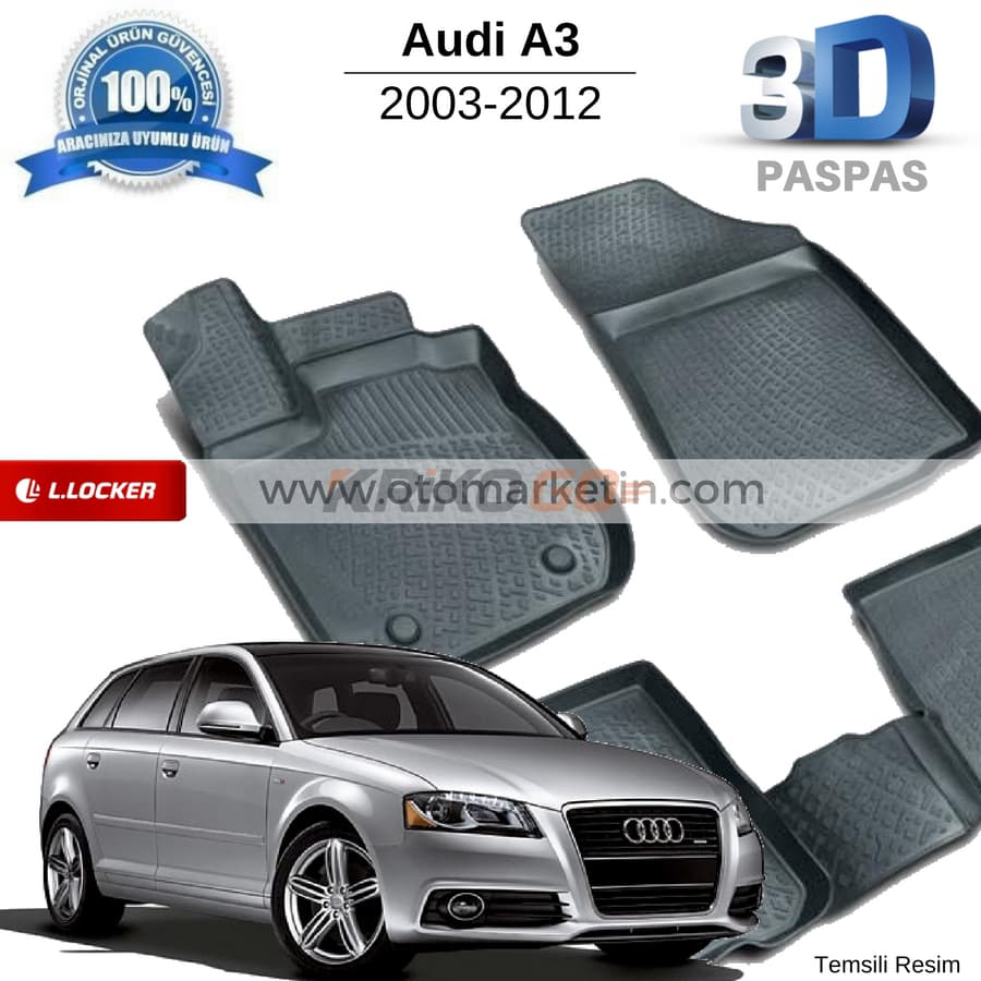 Audi A3 3D Havuzlu Paspas 2003-2012