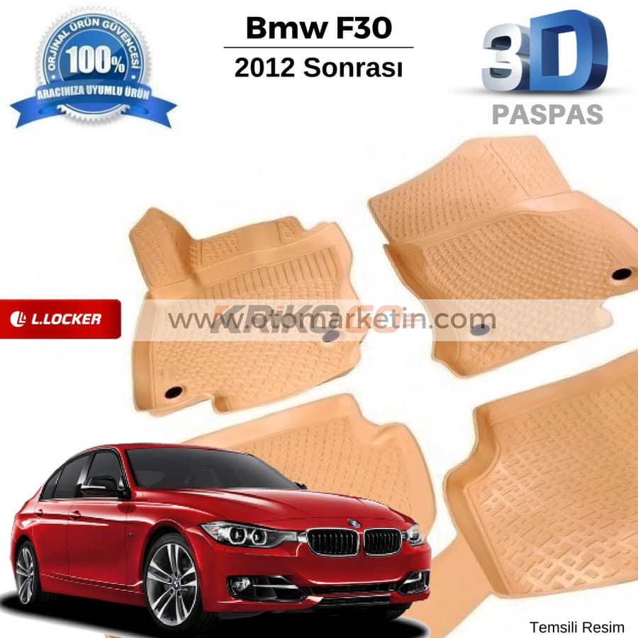 Bmw F30 3D Bej Havuzlu Paspas 2012 Sonrası
