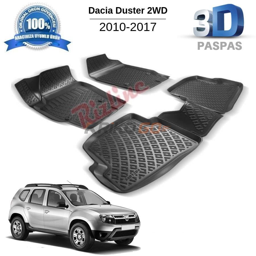Dacia Duster 4X2 3D Havuzlu Paspas 2010-2017