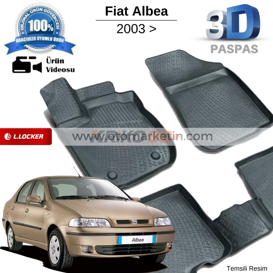 Fiat Albea 3D Havuzlu Paspas
