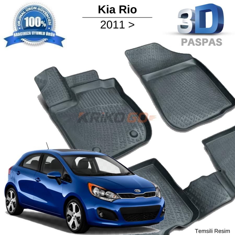 Kia Rio 3D Havuzlu Paspas 2011-2016