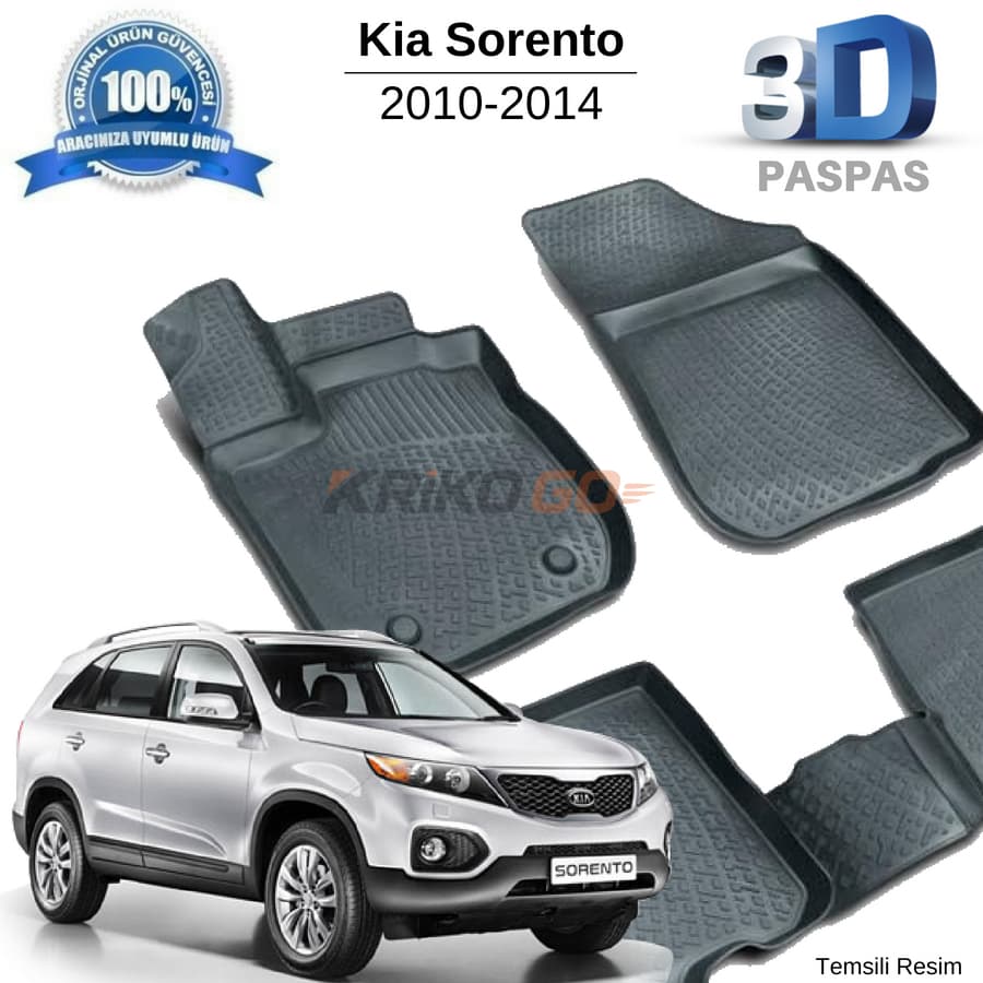 Kia Sorento 3D Havuzlu Paspas 2010-2014