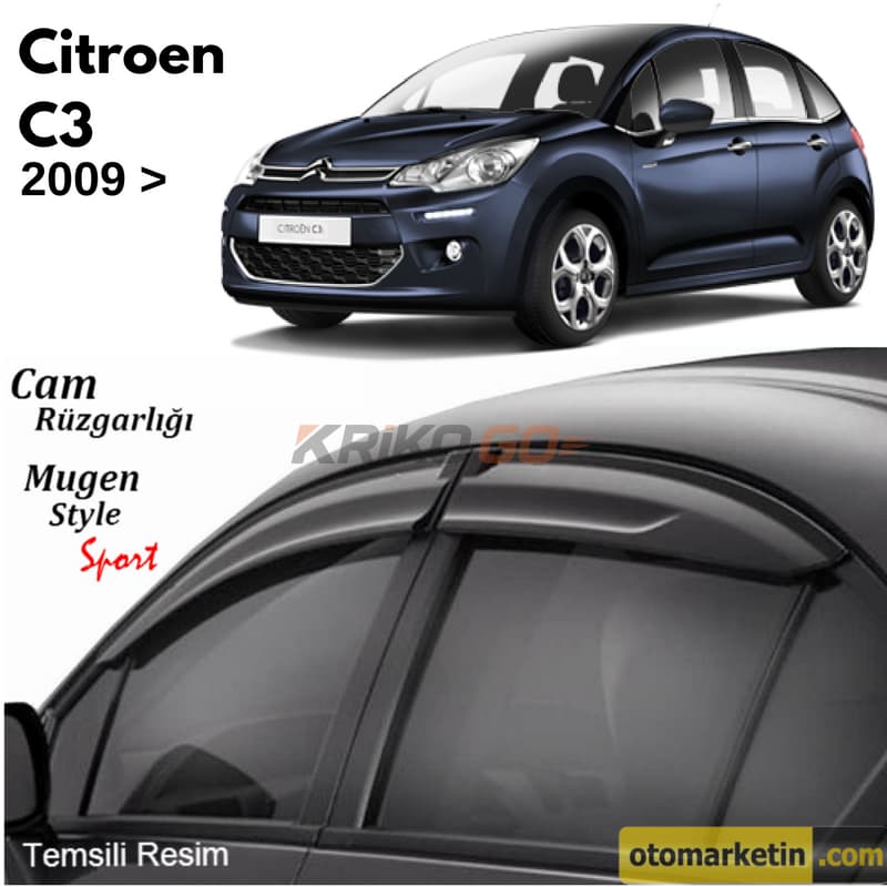 Citroen C3 Mugen Cam Rüzgarlığı 2009-2016