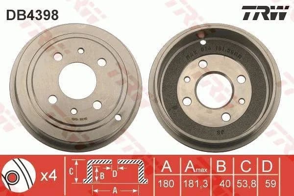 Kampana Arka Sağ veya Sol Fiat 126 (126)(1977->) GROSSE GRS-1050