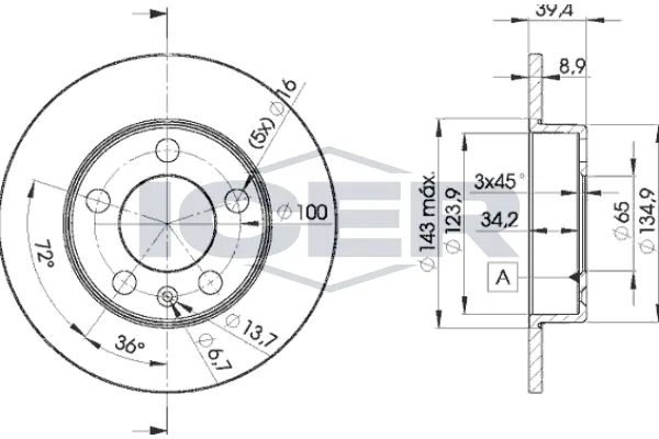 Fren Disk Ayna Ön Sağ ve Sol Audi 80 (82/83/84)(08.1976->) KRAFTVOLL 07040755