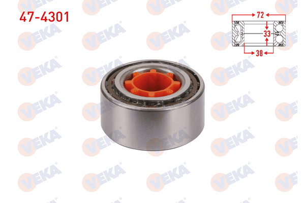 Teker Rulmanı Ön Sağ veya Sol Daihatsu Materia (M4)(2006->2011) VEKA 47-4301