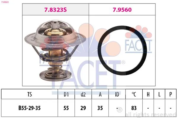 Termostat 82 °C Toyota Previa (TCR10/11)(1990->) MGA 85105