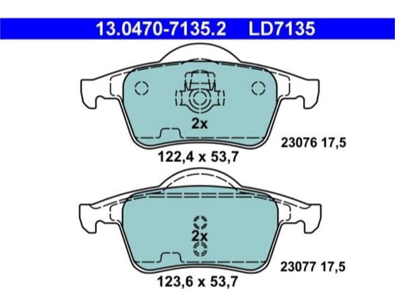 FREN BALATASI ARKA SERAMIC (GDB1389) VOLVO S60 S80 2000>