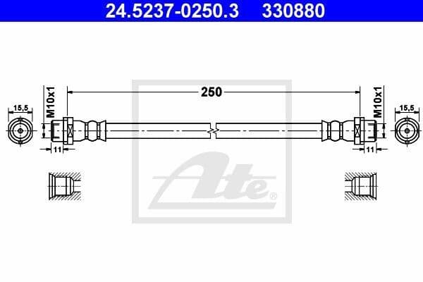 FREN HORTUMU ARKA 230MM VW T5 T6 T7 . 2003>